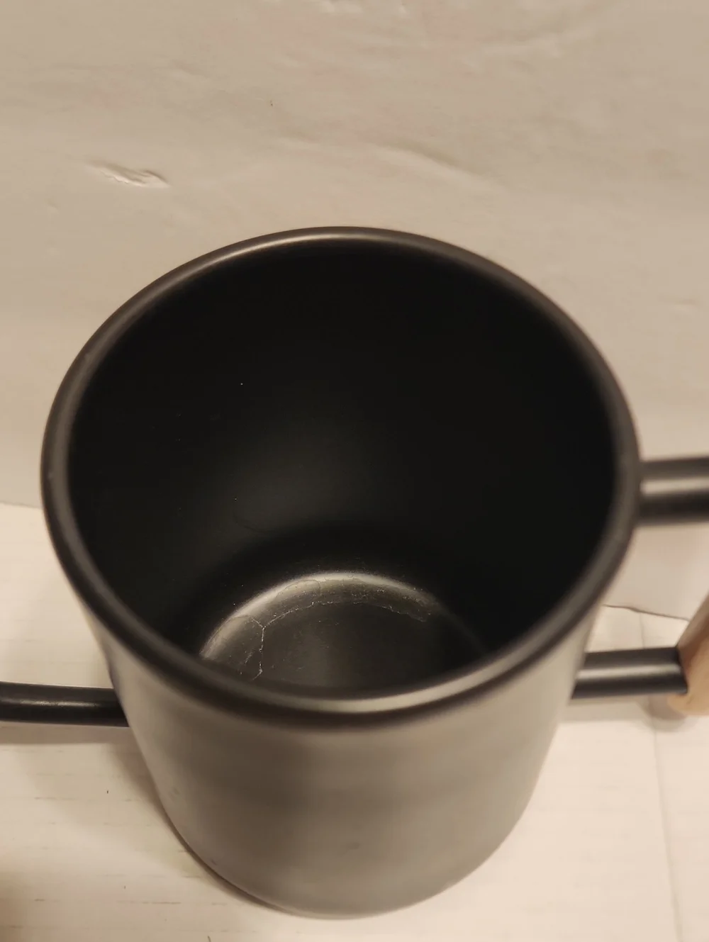 Black Gooseneck Watering Can Or Pitcher W/ Wood Handle - Modern Long Spout